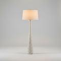 Hand Carved White Washed Wood Floor Lamp