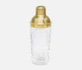 Hammered Glass and Gold Cocktail Shaker