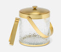 Hammered Glass and Gold Ice Bucket with Tongs
