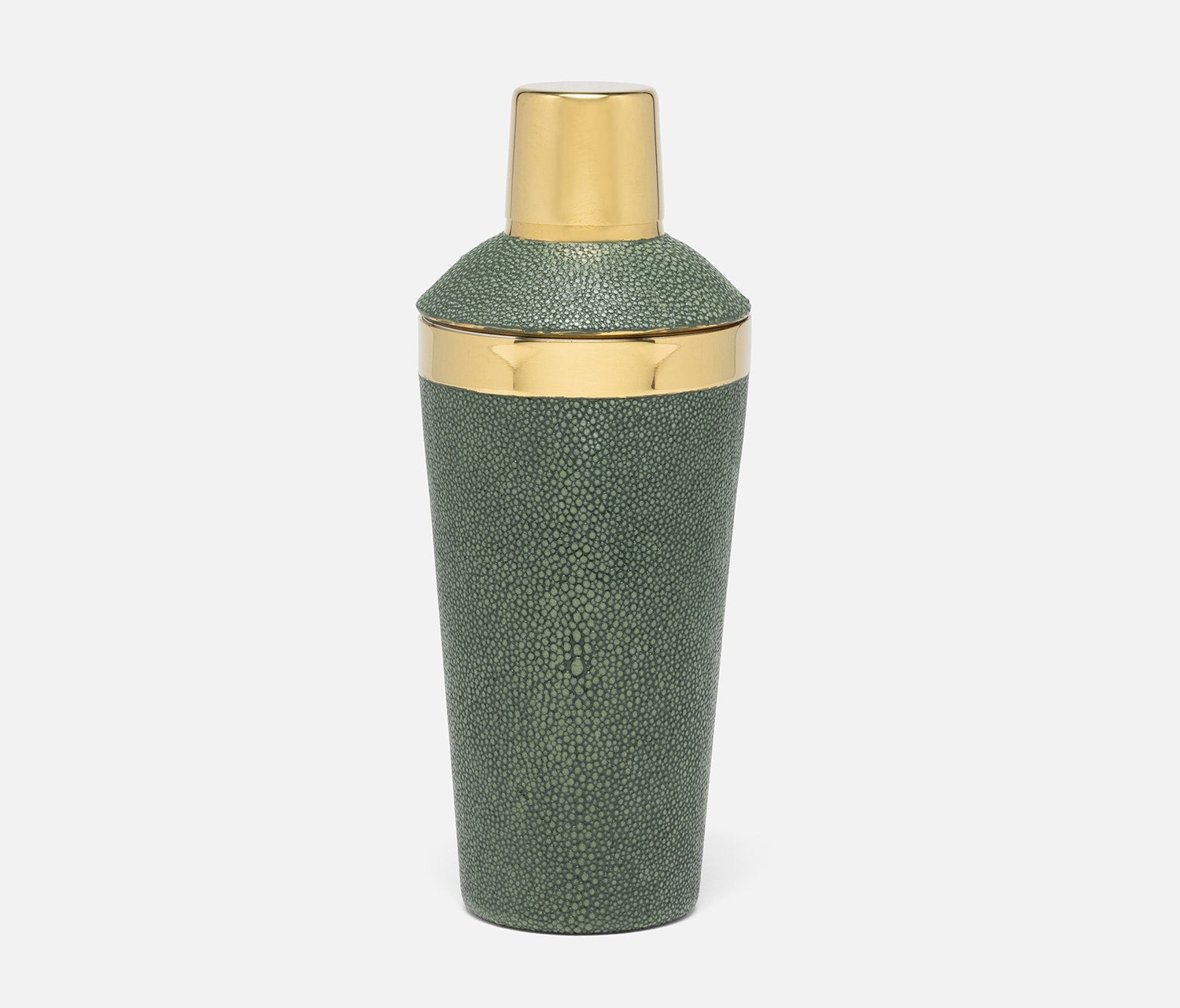Green Shagreen and Gold Cocktail Shaker