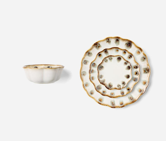 Scalloped Almond and Sage Tableware