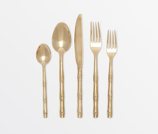 Polished Gold Bamboo Flatware
