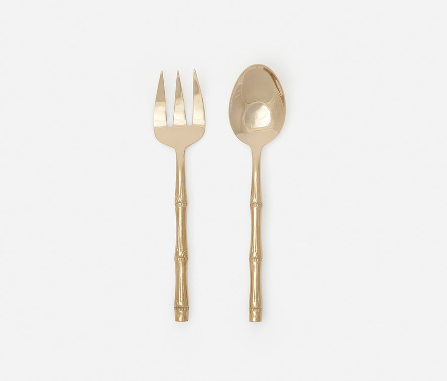 Polished Gold Bamboo Flatware