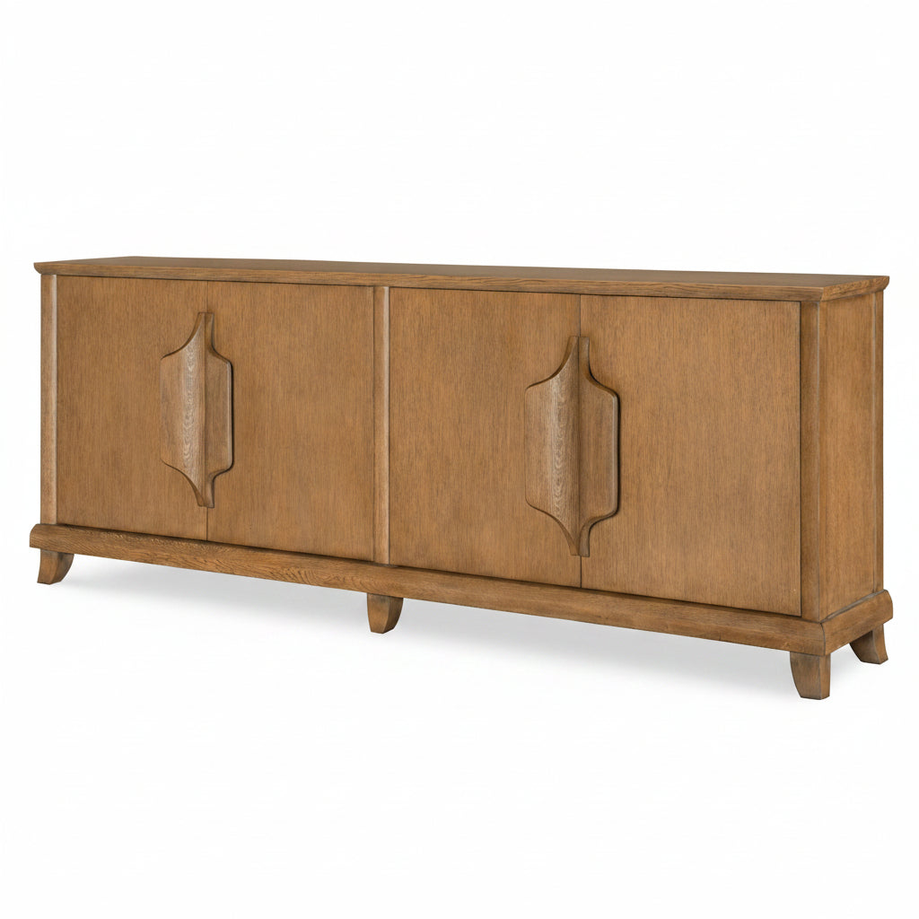 Oak Four Door Credenza