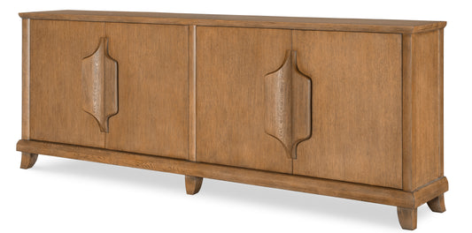 Oak Four Door Credenza