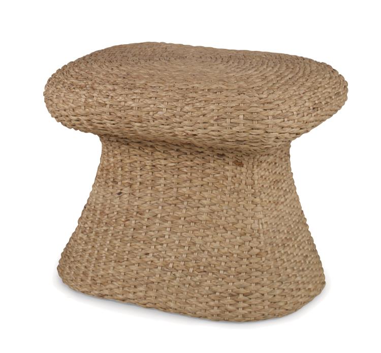 Woven Water Hyacinth Mushroom Ottoman