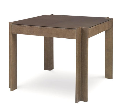 Lacquered Linen-Wrapped Game Table with Inverted Corners