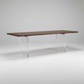 Live Edge Cerused Blonde Slab Dining Table with Acrylic Base