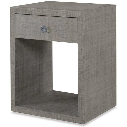 Raffia Wrapped Night Stand in French Gray