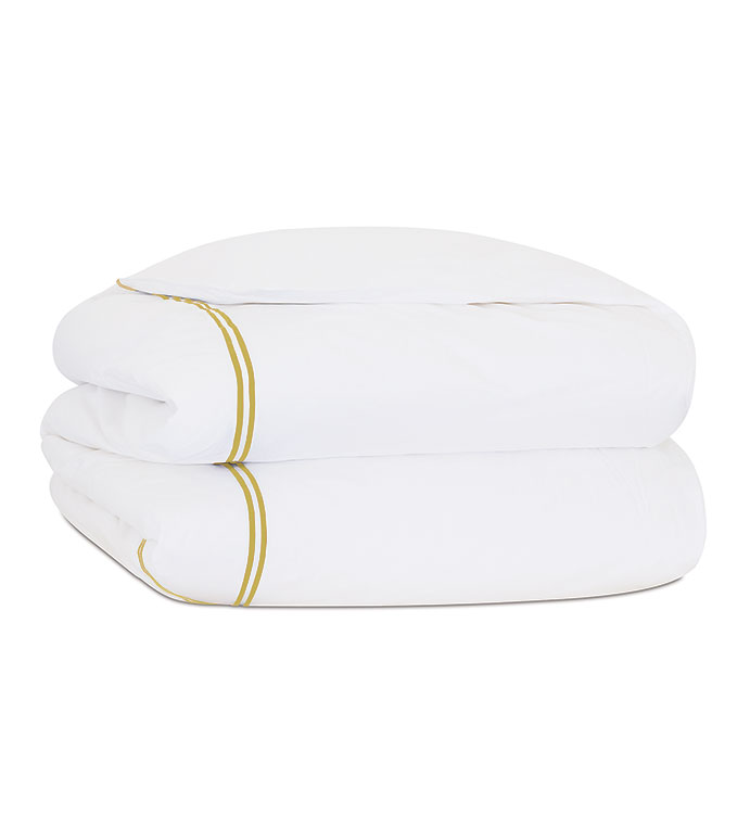 Twin Satin Stitch Duvet Cover in Daffodil
