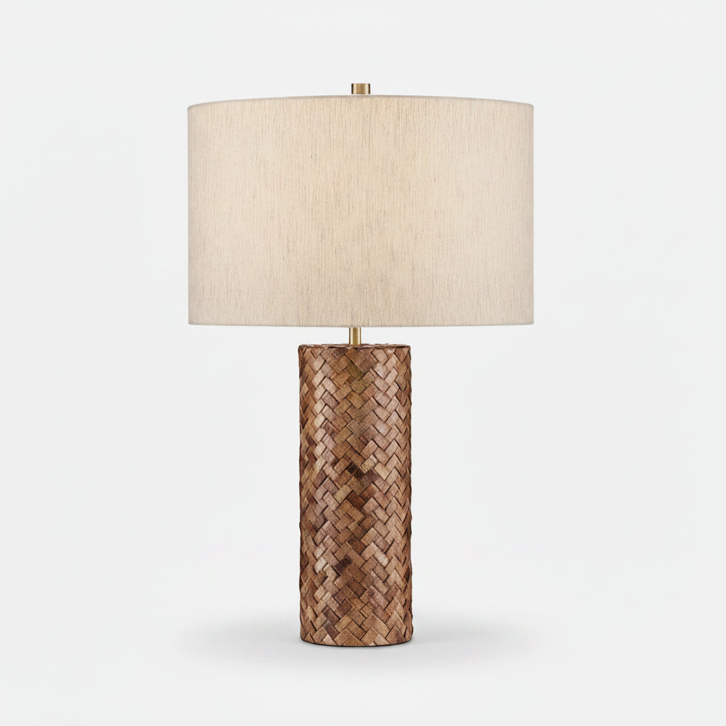 Hand-Applied Wood Inlay Lamp