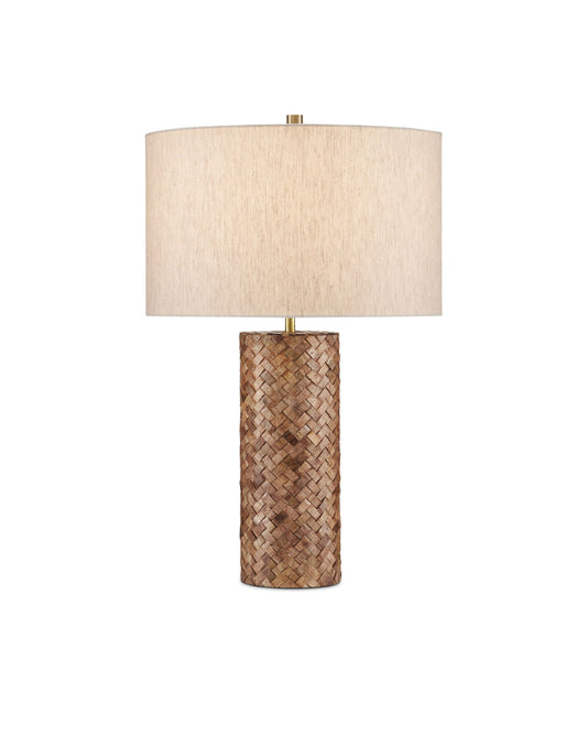 Hand-Applied Wood Inlay Lamp