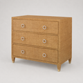 Hand-Woven Raffia Chest with Glass Top