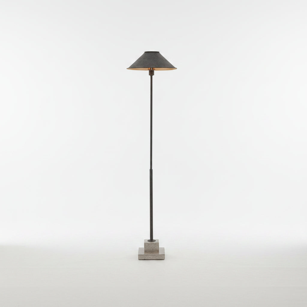 Wrought Iron and Concrete Floor Lamp