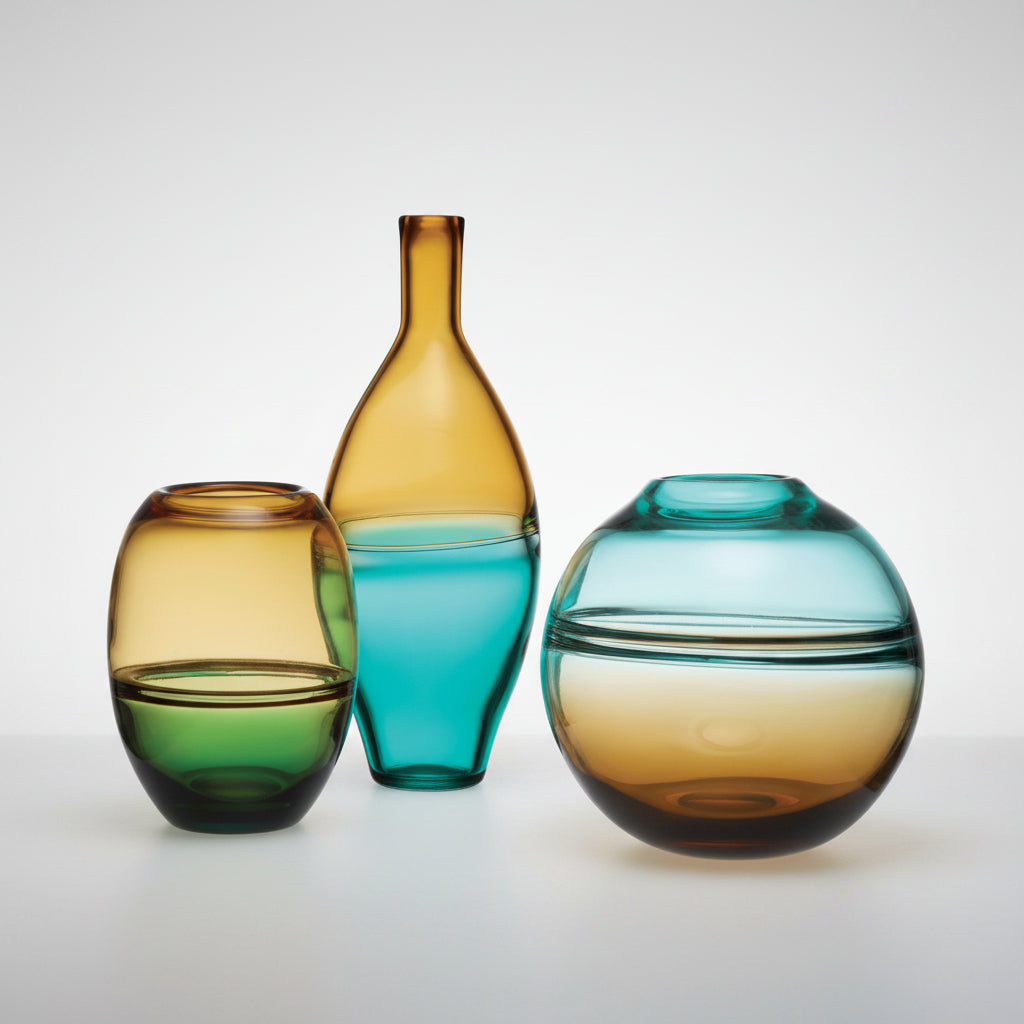 Two Tone Blown Vases