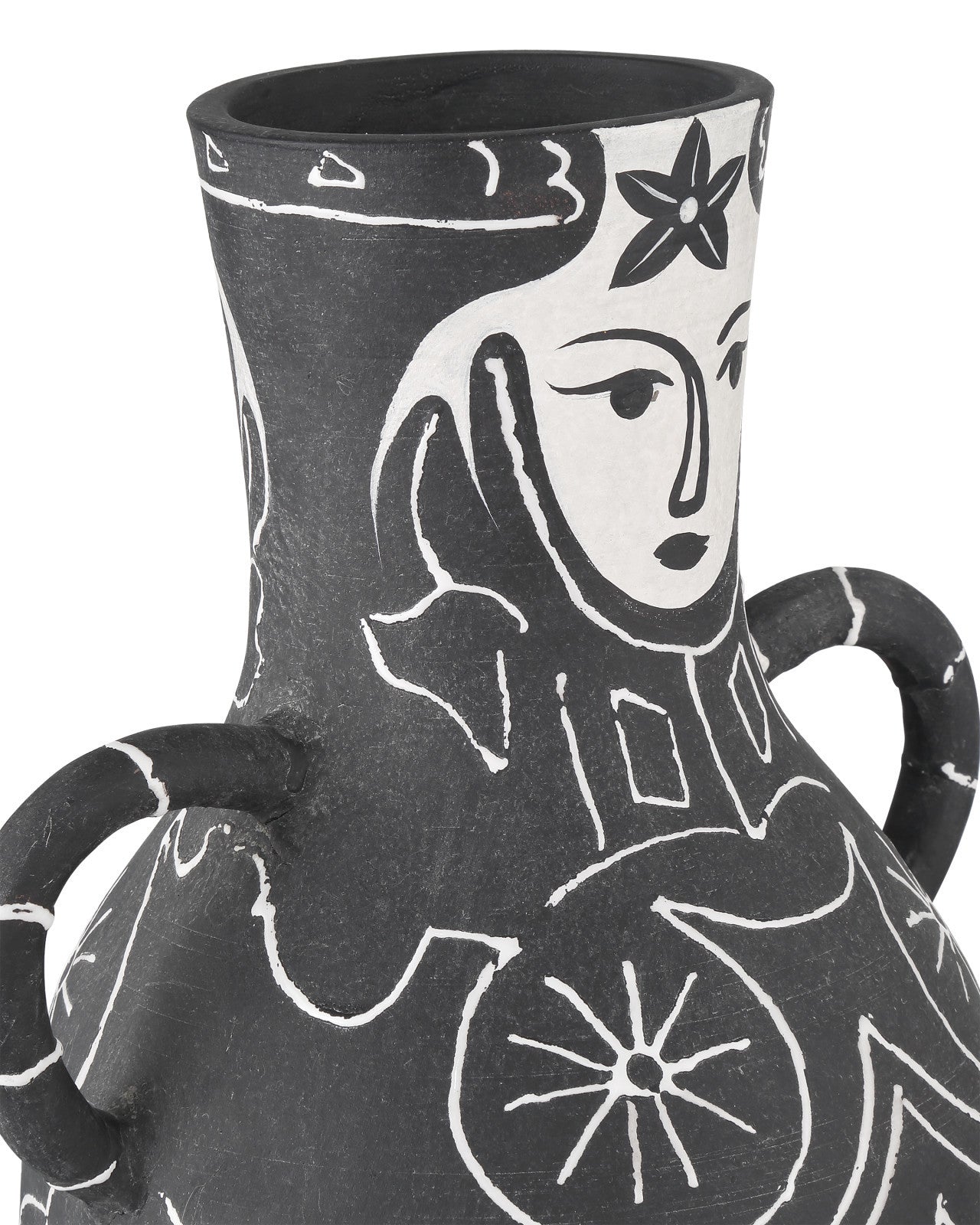 Hand Painted Terracotta Vase, Medium