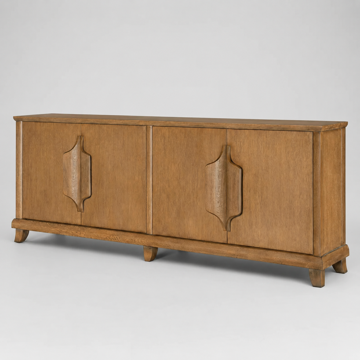 Oak Four Door Credenza