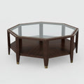 American Walnut and Glass Cocktail Table