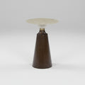 Shell, Brass, and Wood Accent Table