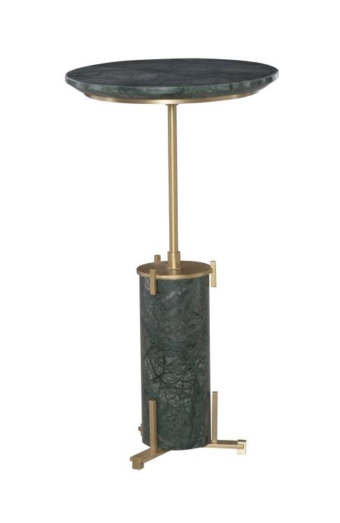 Green Marble and Brushed Brass Spot Table