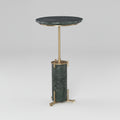 Green Marble and Brushed Brass Spot Table