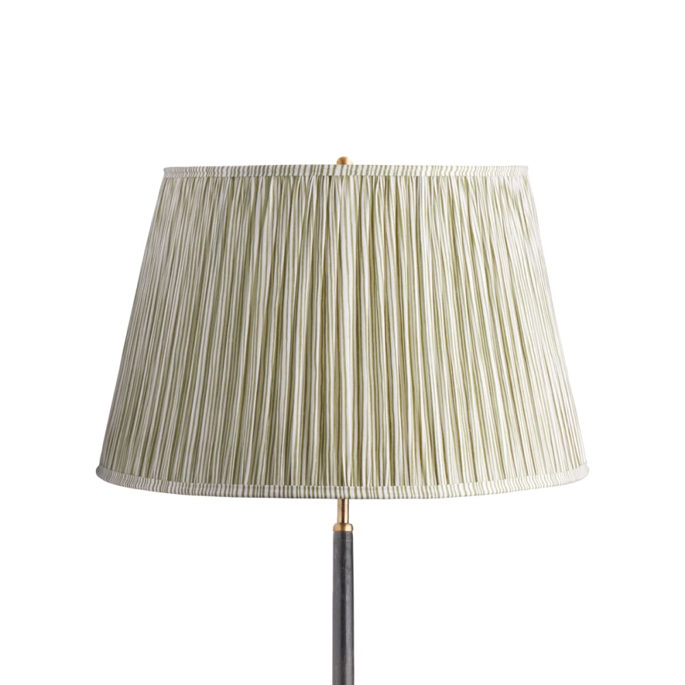 20 Inch Straight Empire Shade in Green Stripe Cotton