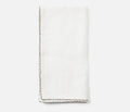 Pack of 4, White Linen Napkins with Contrasting Stitch