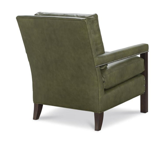 Green Leather Chair with Nailheads