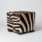 Zebra Hide Cube Ottoman