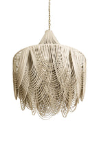 Round Cream Leather Fringe Chandelier
