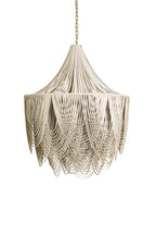 Round Cream Leather Fringe Chandelier
