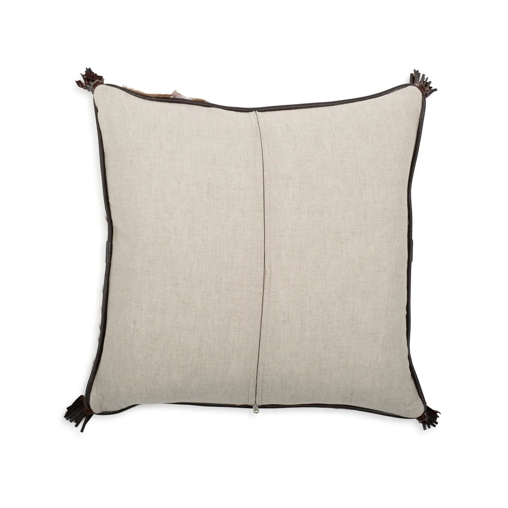 Springbok Hide Pillow with Leather Trims