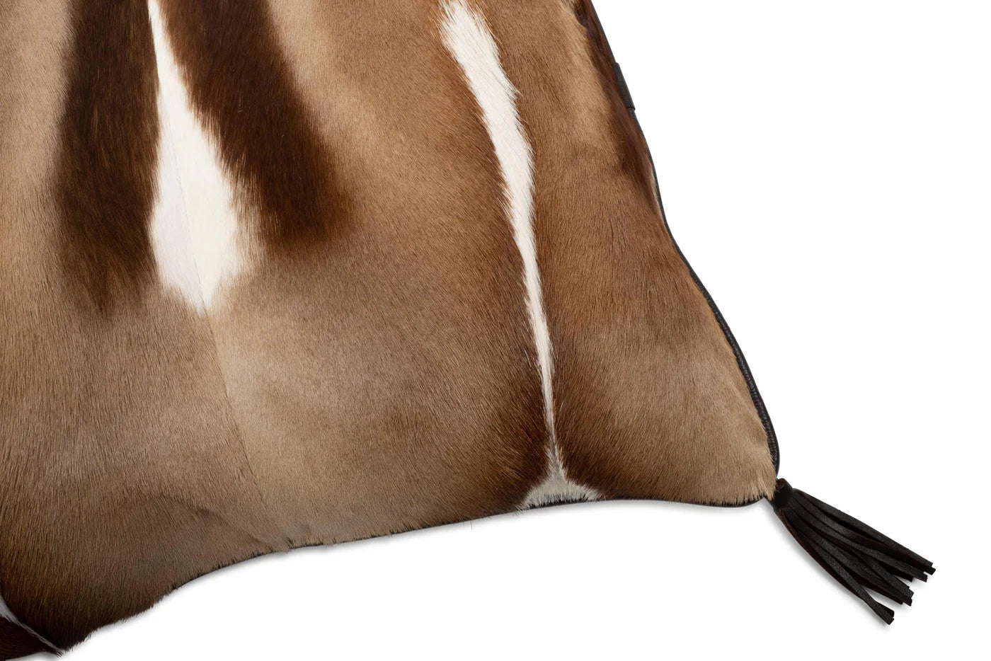 Springbok Hide Pillow with Leather Trims
