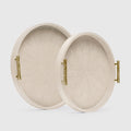 Ivory Faux Shagreen Round Tray
