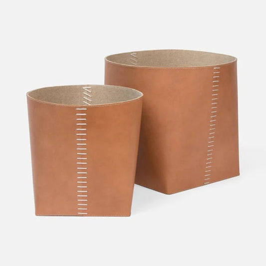 Camel Full Grain Leather Basket
