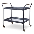 Black Leather + Mirror Bar Cart