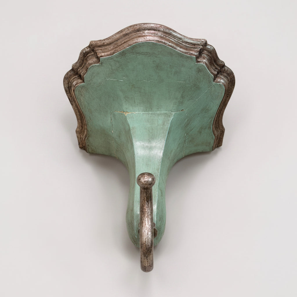 Antique Pair of Pale Turquoise Sconces