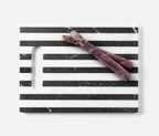 Black and White Striped Marble Serving Board