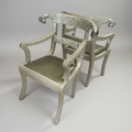 Anglo-Indian Silvered Wrapped Clad Side Chairs, Pair