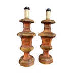 Pair of Rust Colored Italian Lamps c. 1900