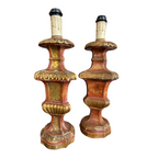 Pair of Rust Colored Italian Lamps c. 1900