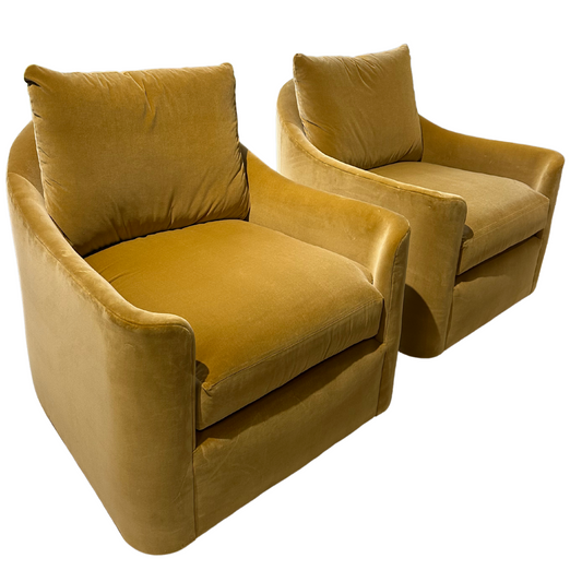 Mustard Velvet Swivel Chair