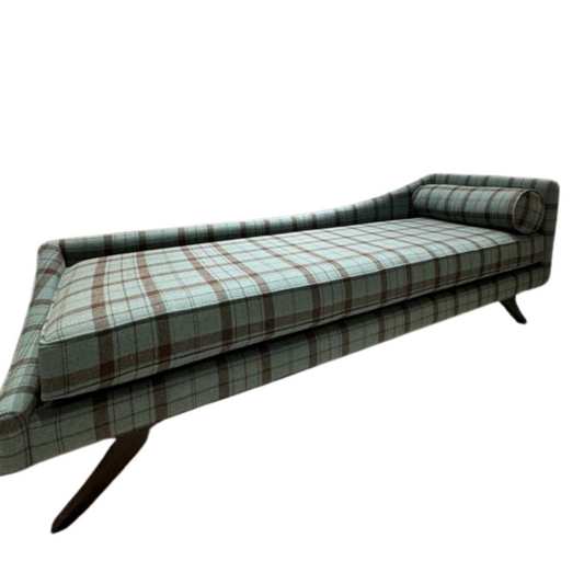 Teal and Brown Plaid Daybed