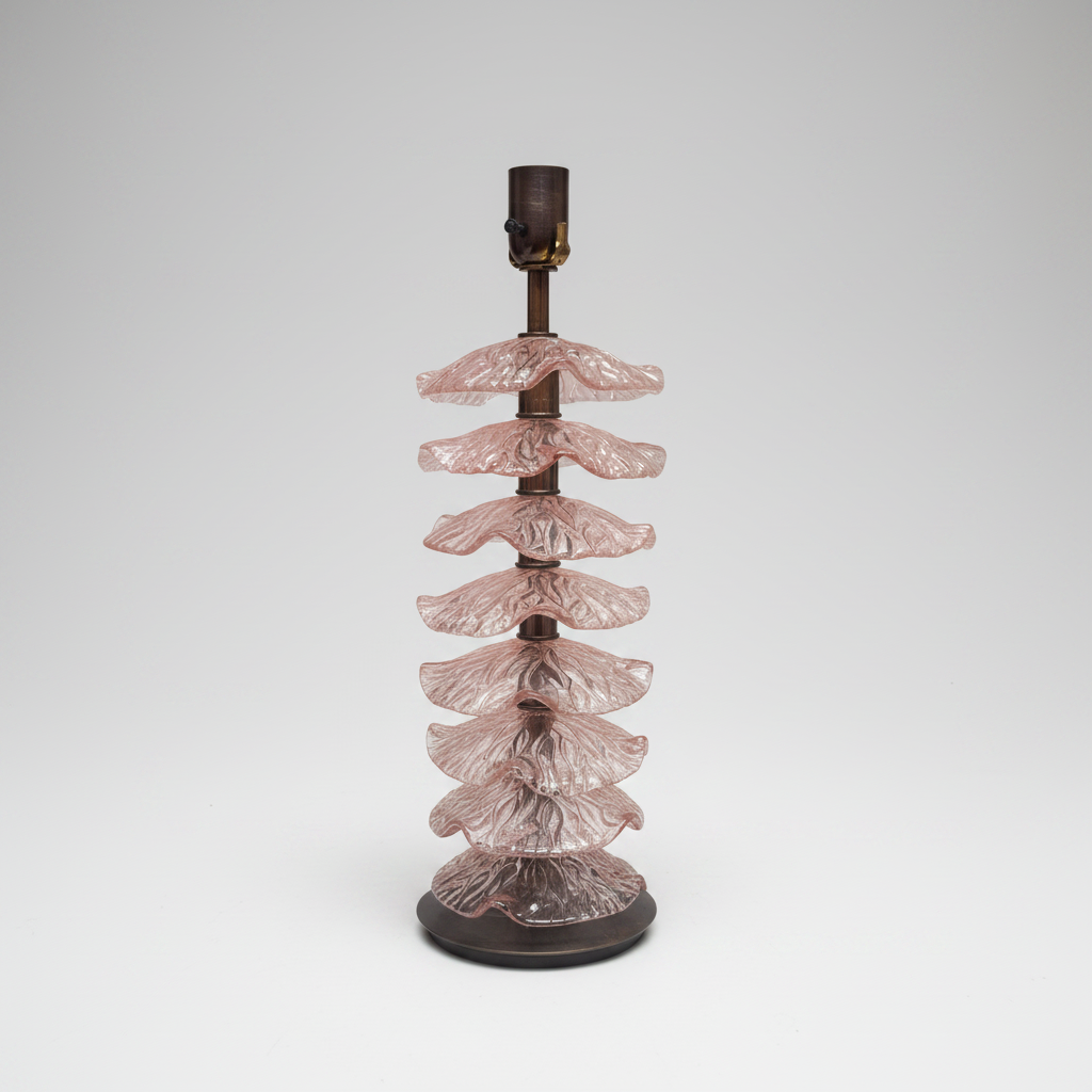 Murano Glass Rose Petals Lamp