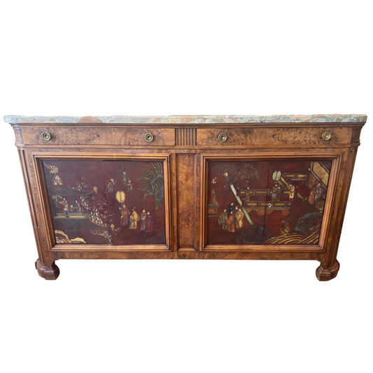 Marble Top Chinoiserie Sideboard