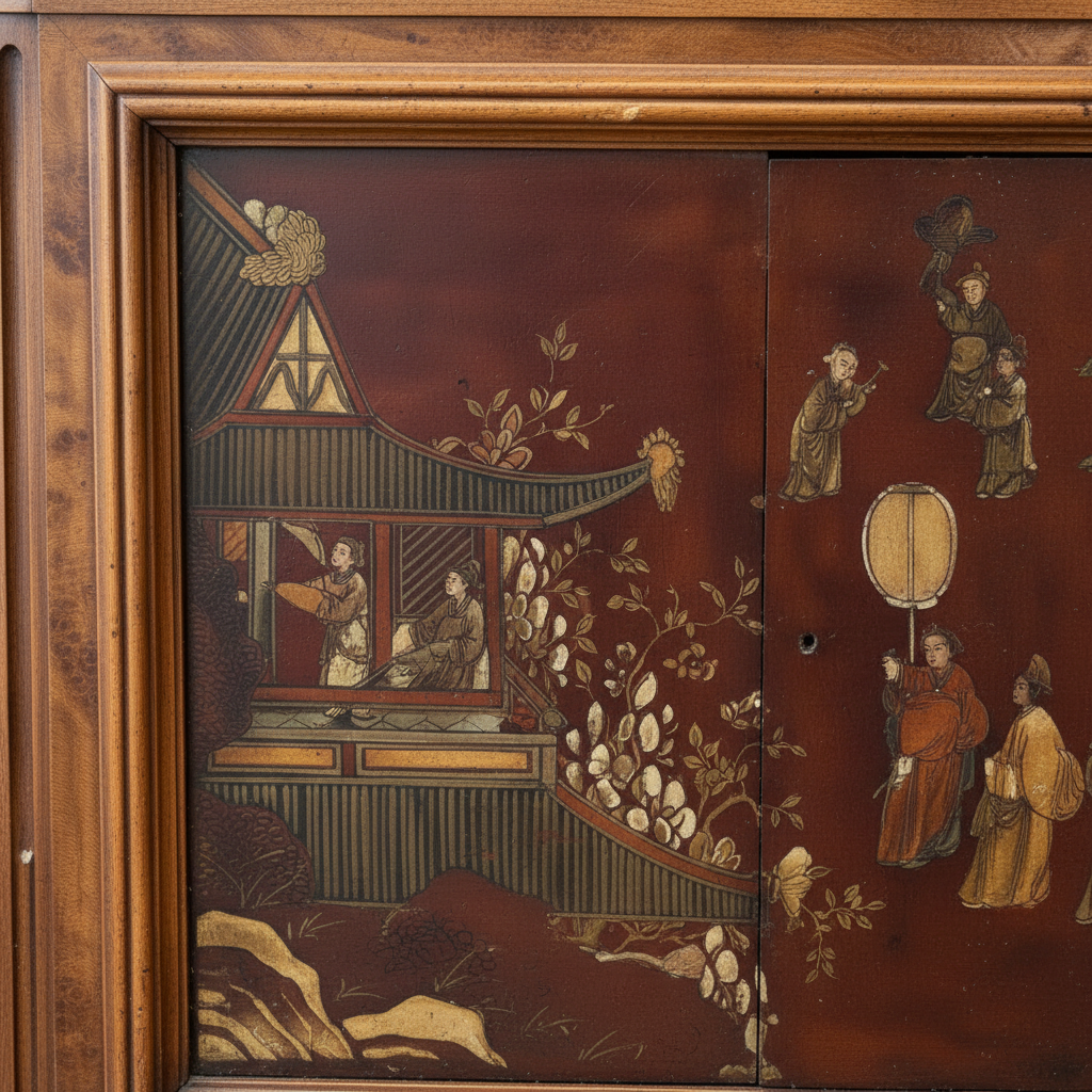Marble Top Chinoiserie Sideboard