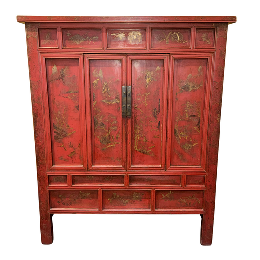 Red Chinese Armoire