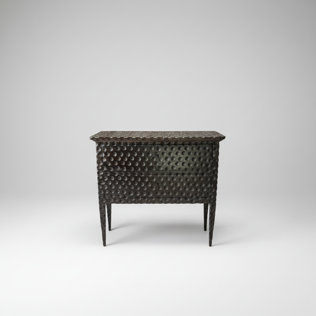 Antique Hand Carved Espresso Commode