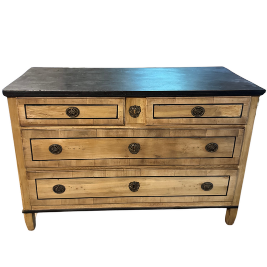 Antique Louis XVI Commode with Black Top