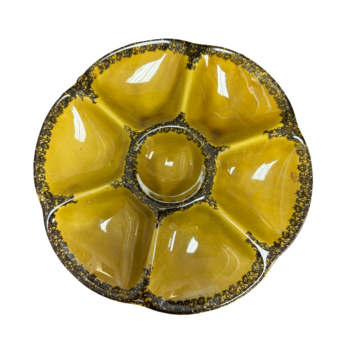 Antique Mustard Oyster Plate